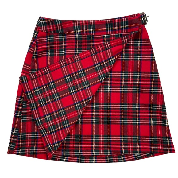John Galt Brandy Melville Emerson Tartan Plaid Flannel Kilt Mini Buckle Skirt - Picture 4 of 12